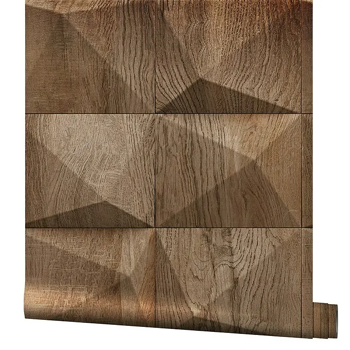 Marburg GZSZ Vliestapete Holzwand - Braun, 3D-Optik, 10,05 x 0,53 m - Holzpaneele mit geometrischem Muster. Das Produkt zeichnet sich durch sein natürliches Aussehen und seine markante Textur aus.