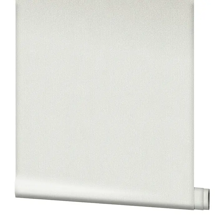 Marburg GZSZ Vliestapete - Hellgrau, Uni, 10,05 x 0,53 m - Nahaufnahme einer Rolle weißer Tapete mit dezenter Textur, ideal für minimalistische Innenräume. Sie bietet eine neutrale, elegante Oberfläche.