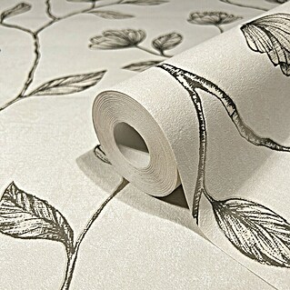 Marburg GZSZ Vliestapete Blumenranke (Beige/Gold, Floral, 10,05 x 0,53 m)