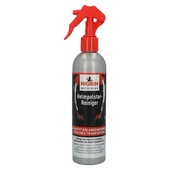 Nigrin Moto-Bike Reinigungsmittel - 300 ml, Geeignet für: Motorradhelme - NIGRIN Moto-Bike Helmpolster-Reiniger Sprühflasche. Für eine hygienische und schonende Reinigung der Helmpolster ohne Ausbau.