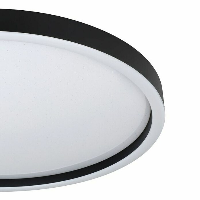 Eglo Smart-LED-Deckenleuchte rund Montemorelos-Z (Ø x H: 57 x 7 cm, 34,5 W, RGBW, Schwarz) | BAUHAUS
