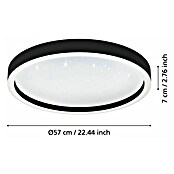 Eglo Smart-LED-Deckenleuchte rund Montemorelos-Z (Ø x H: 57 x 7 cm, 34,5 W, RGBW, Schwarz) | BAUHAUS