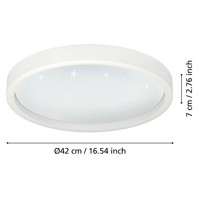 Eglo Smart-LED-Deckenleuchte rund Montemorelos-Z (Ø x H: 42 x 5 cm, 17,8 W, RGBW, Weiß) | BAUHAUS