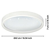 Eglo Smart-LED-Deckenleuchte rund Montemorelos-Z (Ø x H: 42 x 5 cm, 17,8 W, RGBW, Weiß) | BAUHAUS