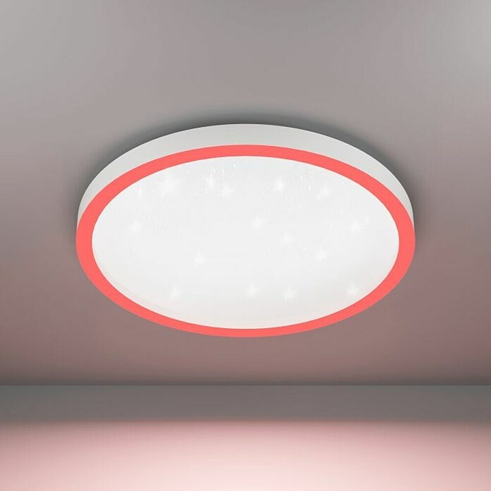 Eglo Smart-LED-Deckenleuchte rund Montemorelos-Z (Ø x H: 57 x 7 cm, 34,5 W, RGBW, Weiß) | BAUHAUS