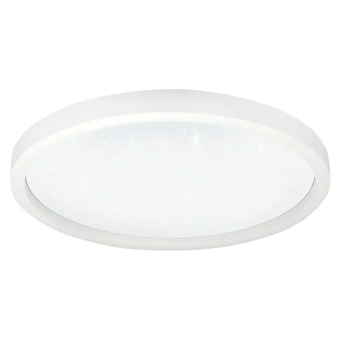 Eglo Smart-LED-Deckenleuchte rund Kristalleffekt - Ø x H: 57 x 7 cm, 34,5 W, RGBW, Weiß - Weiße LED-Deckenleuchte mit Sterneneffekt für stilvolle Beleuchtung. Ideal für moderne Wohnräume, sorgt für ein angenehmes Ambiente.