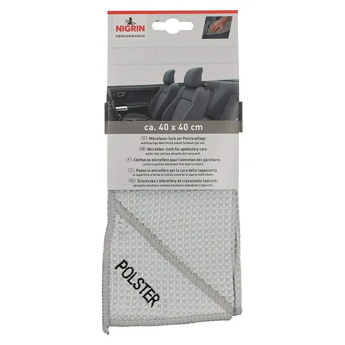 Nigrin Performance Mikrofasertuch Polster - 40 x 40 cm, Hellblau - Das Nigrin Performance Mikrofasertuch zur Polsterpflege mit Waffelstruktur für eine effektive Reinigung und Pflege von Polstermöbeln.