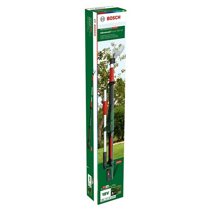 Bosch Power for All 18V Akku-Gartenschere AdvancedPrune 18V-45 mit Verlängerungsstange (18 V, Li-Ionen, 1 Akku, Max. Aststärke: 45 mm) | BAUHAUS