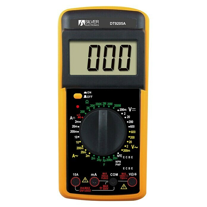 Multímetro digital DT9205A (Rango de medición tensión alterna: 200 V - 600 V) | BAUHAUS
