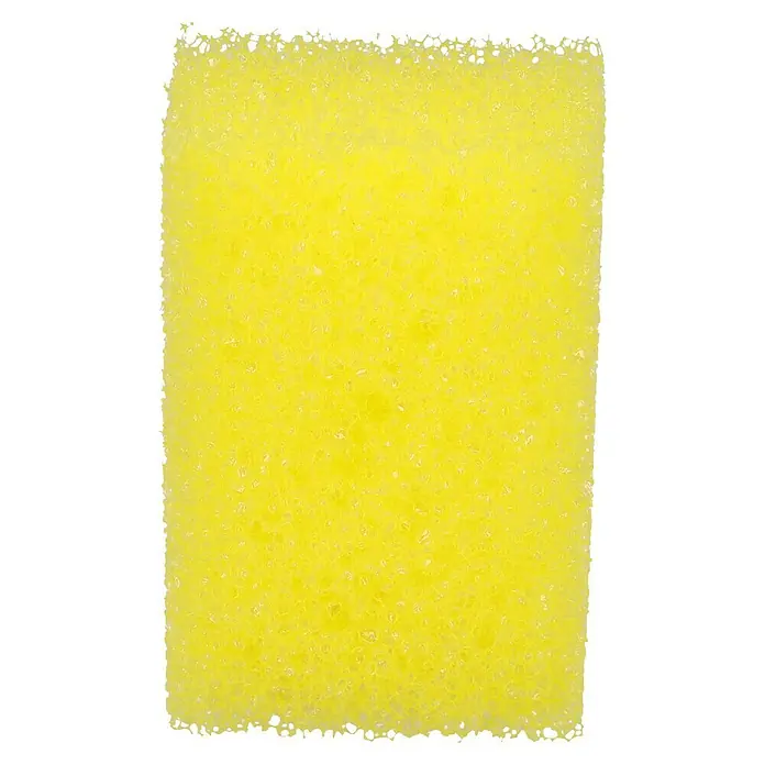 Nigrin Insektenschwamm - 11 x 6 cm, Gelb - Nahaufnahme eines rechteckigen, gelben Schwamms mit sichtbarer poröser Struktur. Ideal für Reinigung und täglichen Gebrauch.