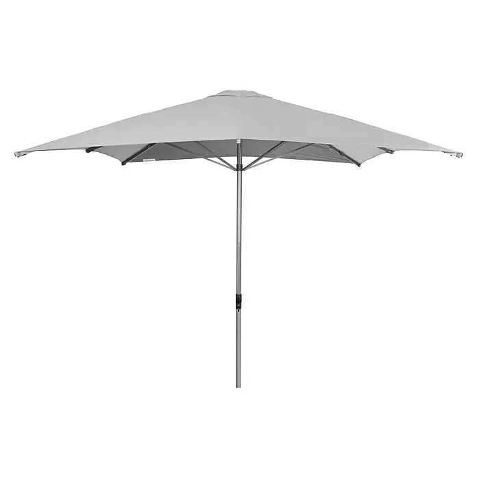 Doppler Alu Expert Marktschirm - Hellgrau, Bespannungsmaß (L x B): 300 x 300 cm - Hellgrauer rechteckiger Outdoor-Sonnenschirm mit stabilem Metallmast.