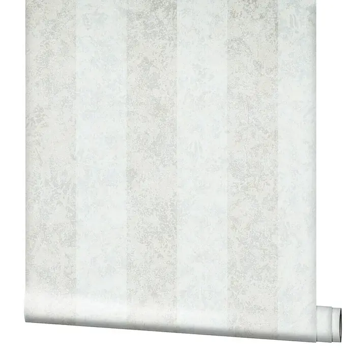 Marburg GZSZ Vliestapete - Weiß, Streifen, 10,05 x 0,53 m - Ein Rolle floral gemusterte Tapete in sanften Weiß- und Grautönen für eine elegante Wandgestaltung. Perfekt für Wohn- oder Schlafzimmer.