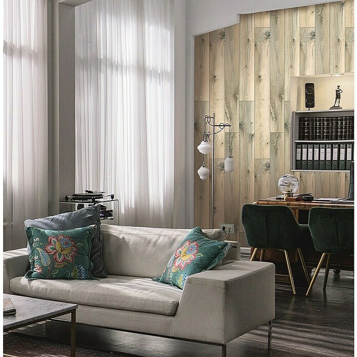 Marburg GZSZ Papel pintado Listones madera (Marrón, Efecto madera, 10,05 x 0,53 m) | BAUHAUS