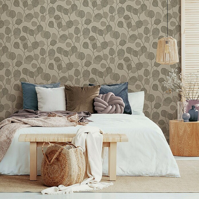 Marburg GZSZ Vinyltapete Blätterranke (Beige/Braun, Floral, 10,05 x 0,53 m) | BAUHAUS