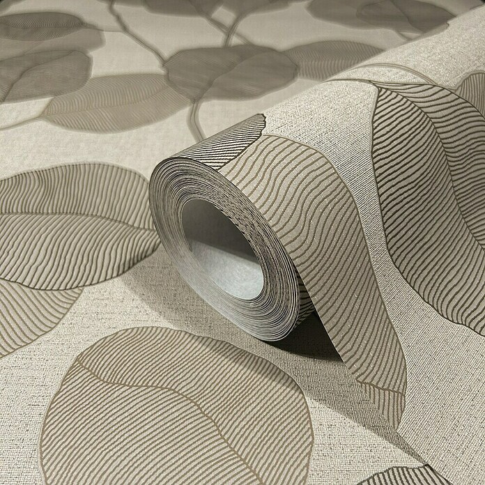 Marburg GZSZ Vinyltapete Blätterranke (Beige/Braun, Floral, 10,05 x 0,53 m) | BAUHAUS