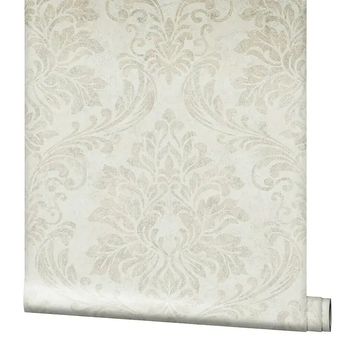 Marburg GZSZ Vliestapete - Beige, Ornament, 10,05 x 0,53 m - Rolle Damasttapete mit einem eleganten, cremefarbenen Muster. Die hochwertige Tapete verleiht jedem Raum einen Hauch von klassischer Eleganz.