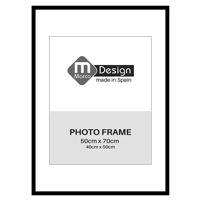 Marco de fotos Dalia - 50 x 70 cm, Negro, Vidrio - Marco de fotos negro de Marco Design, admite fotos de 50x70cm y 40x50cm. Ideal para decoración mural y para exhibir recuerdos.