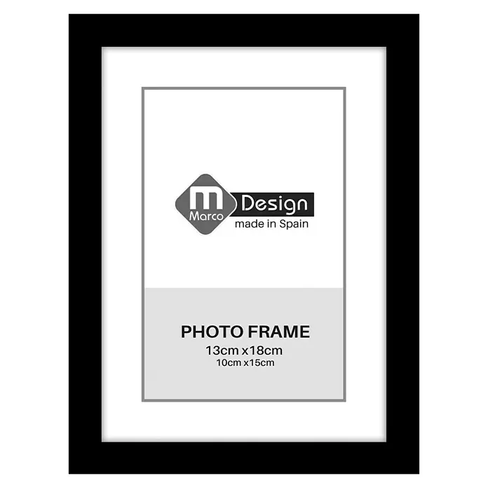 Marco de fotos Dalia - 13 x 18 cm, Negro, Vidrio - Elegante marco de fotos Marco Design, perfecto para fotos de 13x18cm y 10x15cm. Fabricado en España, un complemento elegante para su hogar.