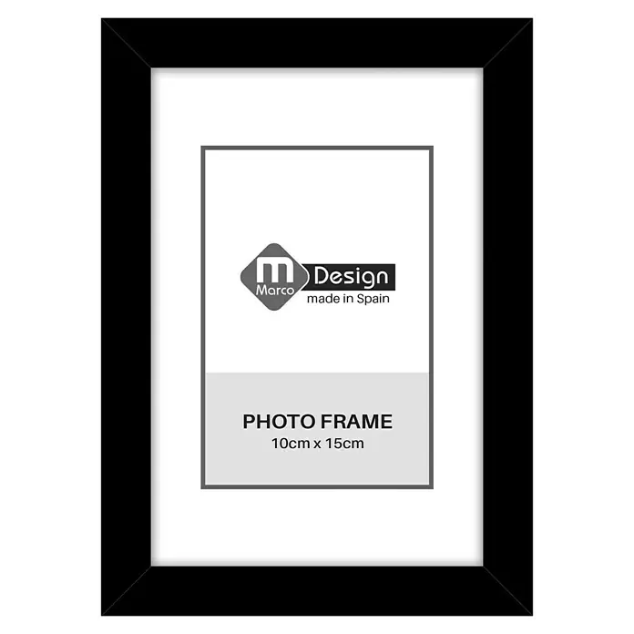 Marco de fotos Dalia - 10 x 15 cm, Negro, Vidrio - Marco de fotos negro Marco Design, de 10x15cm, perfecto para mostrar tus fotos con estilo. Fabricación de alta calidad, hecho en España.