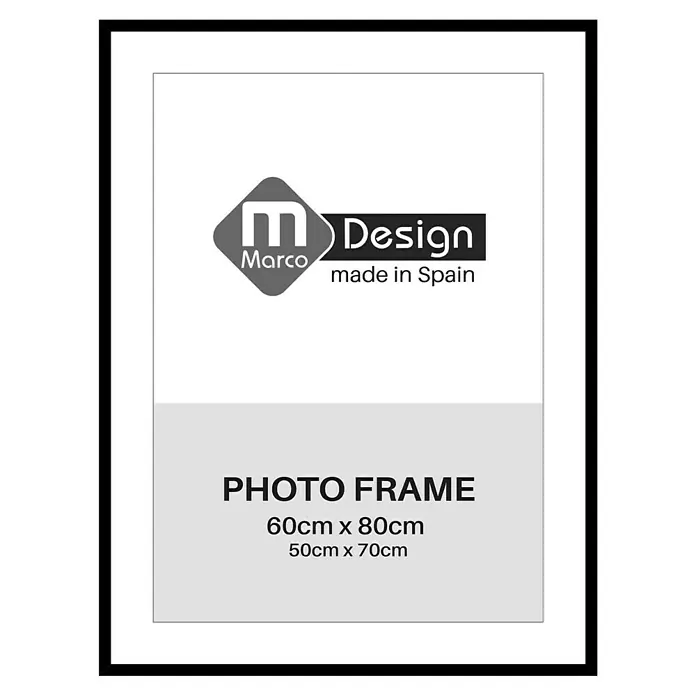 Marco de fotos Dalia - 60 x 80 cm, Negro, Vidrio - Marco de fotos negro de Marco Design, ideal para fotos de 60x80cm o 50x70cm, hecho en España.