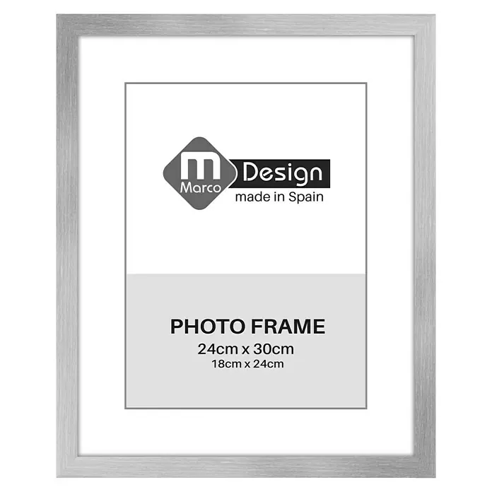 Marco de fotos Dalia - 24 x 30 cm, Plateado, Vidrio - Marco de fotos plateado Marco Design (24x30cm) para fotos. Ideal para mostrar recuerdos con estilo, colgando o de pie.