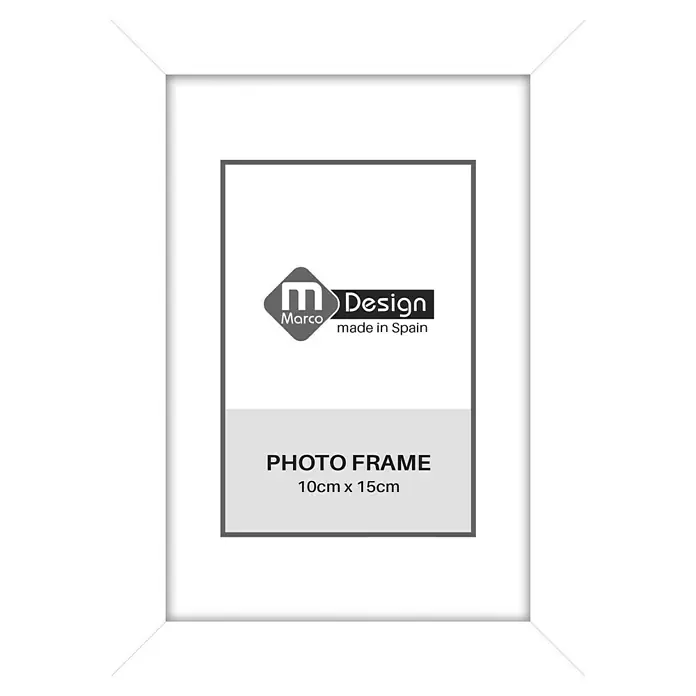 Marco de fotos Dalia - 10 x 15 cm, Blanco, Vidrio - Marco de fotos blanco para fotos de 10x15 cm. El marco tiene un diseño sencillo y moderno y es perfecto para mostrar fotos.