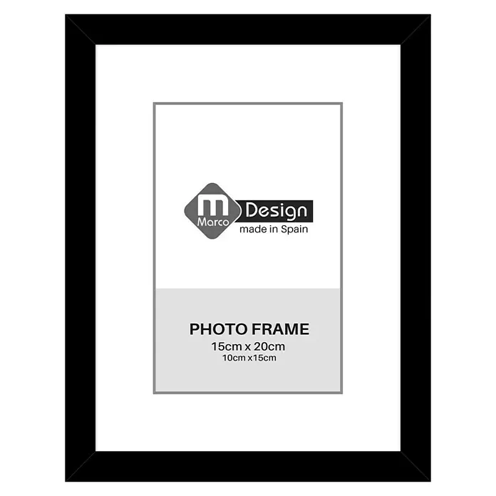 Marco de fotos Dalia - 15 x 20 cm, Negro - Marco de fotos negro de Marco Design con paspartú, perfecto para fotos de 15x20 cm o 10x15 cm.