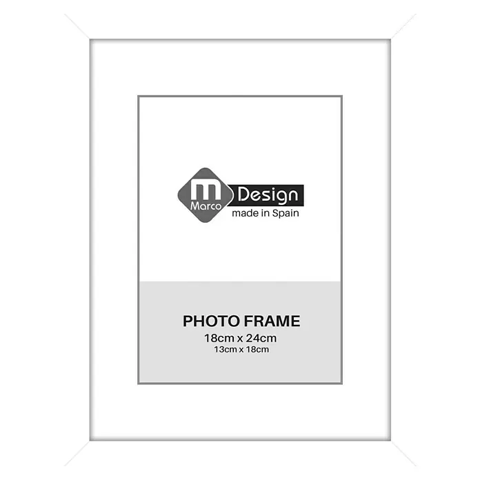 Marco de fotos Dalia - 18 x 24 cm, Blanco, Vidrio - Marco de fotos blanco Marco Design para fotos de 18x24cm y 13x18cm, ideal para mostrar fotos y recuerdos.