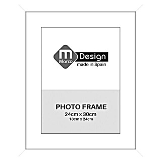 Marco de fotos Dalia (24 x 30 cm, Blanco, Vidrio)