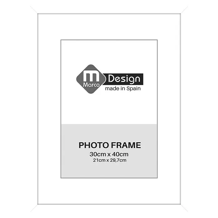 Marco de fotos Dalia - 30 x 40 cm, Blanco, Vidrio - Marco de fotos blanco Marco Design para fotos de 30x40cm y 21x29,7cm. Ideal para exhibir con elegancia tus recuerdos favoritos.