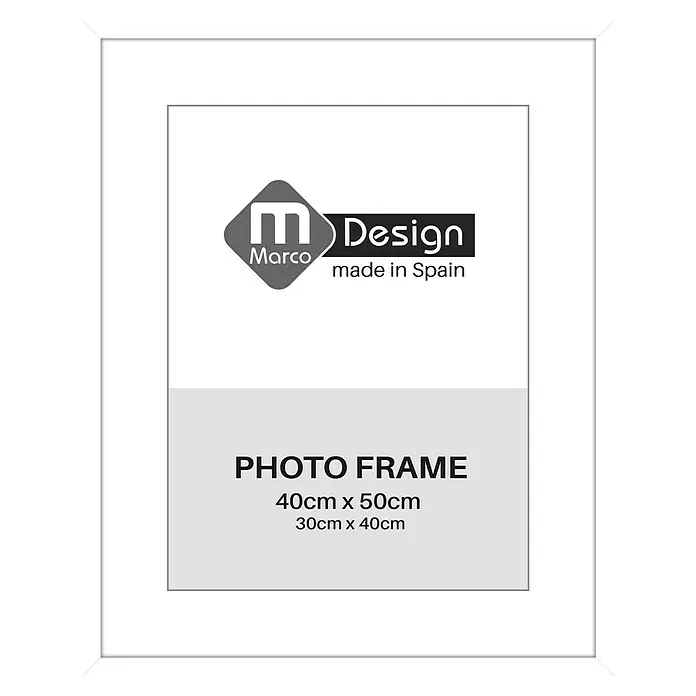 Marco de fotos Dalia - 40 x 50 cm, Blanco, Vidrio - Marco de fotos blanco de Marco Design, ideal para enmarcar fotos de 40x50cm o 30x40cm, un complemento elegante para cualquier hogar.