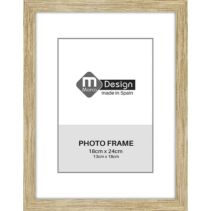 Marco de fotos Dalia - 18 x 24 cm, Roble, Vidrio - Marco de fotos de madera, ideal para fotos de 18x24cm y 13x18cm, que añade un toque natural a cualquier habitación.