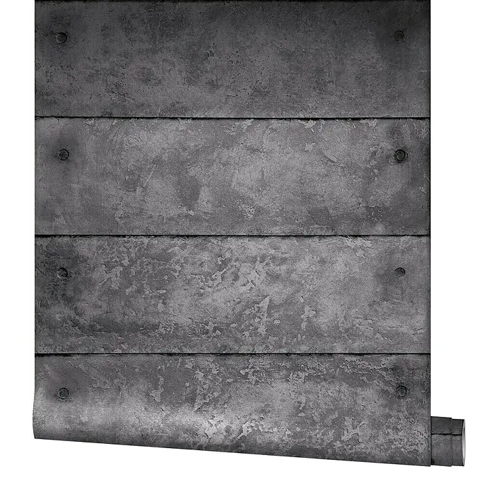 Marburg GZSZ Vliestapete - Anthrazit, Betonoptik, 10,05 x 0,53 m - Graue Betonpaneel-Tapete mit strukturiertem Design und markanten Bolzenlöchern, ideal für einen industriellen Look in jedem Raum.