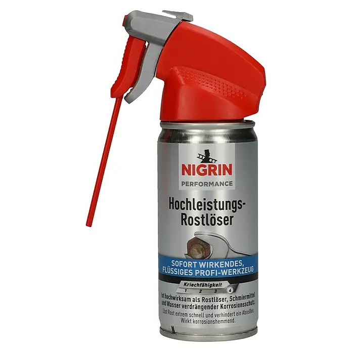 Nigrin Performance Hochleistungs-Rostlöser Hybrid - 100 ml - NIGRIN Performance Hochleistungs-Rostlöser: Löst Rost extrem schnell und wirkt korrosionshemmend. Für Profi-Werkzeuge.