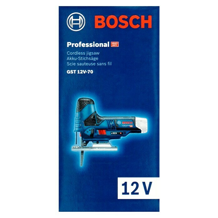 Bosch Professional Akumulatorska vbodna žaga GST 12V-70  (12 V, Li-ion, Brez baterije, Število hodov v prostem teku: 1.500 /min - 2.800 /min) | 2265 - Akku Säge | BBDD - Stichsägen/Multisägen | BBD - Elektro WZ/Großmaschinen | BB - ElektroWZ/Großmaschinen | B - Werkz/Masch/Maschzubeh/Auto | BAUHAUS