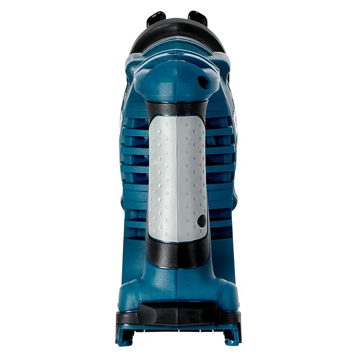 Bosch Professional AMPShare 18V Akku-Säbelsäge GSA 18 V-LI - 18 V, Ohne Akku, Leerlaufhubzahl: 0 /min - 2.700 /min - Nahaufnahme eines Akku-Bohrhammers mit blauem Gehäuse und strukturiertem Griff für sicheren Halt bei Arbeiten.
