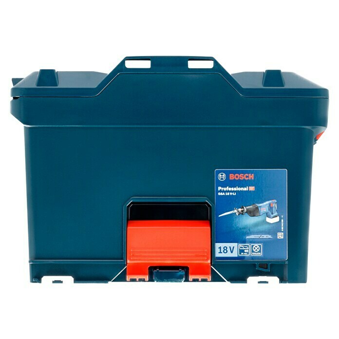 Bosch Professional Caladora de batería GSA 18 V-LI L-Boxx (18 V, Sin batería, Número de carreras marcha en vacío: 0 - 2.700 carreras/min)