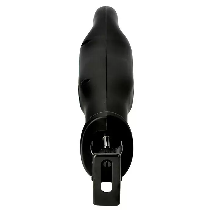 Bosch Power for All 18V Sierra de sable de batería Advanced Recip 18 - 18 V, Sin batería, Número de carreras marcha en vacío: 0 /min - 3.100 /min - Vista superior de una sierra sable negra con detalles verdes, mostrando el cuerpo y el portahojas.