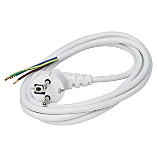 Kopp Rubberen kabel met stekker (Wit, Aantal aders: 3, 1 mm²)