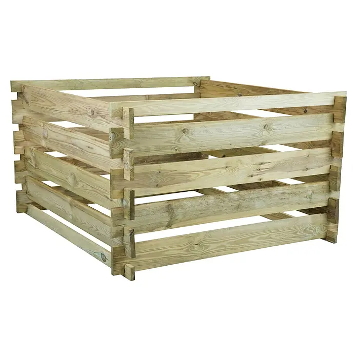 Werth Holz Komposter - 500 l, 100 x 100 x 60 cm - Dieser Bausatz enthält Holzkomposter, ideal für die Gartenarbeit. Einfach zu montieren und umweltfreundlich.
