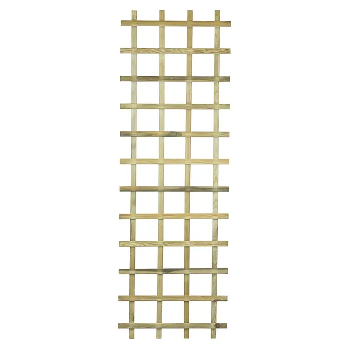 Rankgitter Rechteckig - Ohne Rahmen, B x H: 60 x 180 cm - Das Bild zeigt ein Holzspalier mit senkrechten und waagerechten Latten, ideal für Kletterpflanzen im Garten.