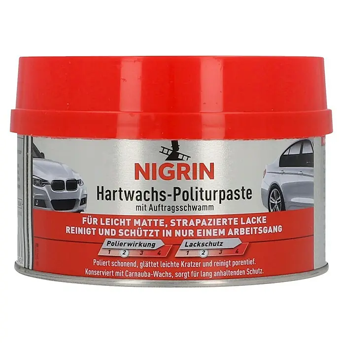 Nigrin Hartwachs-Politur - 250 ml - Dose Nigrin Hartwachs-Politurpaste für leicht matte Lacke. Reinigt und schützt in einem Arbeitsgang.