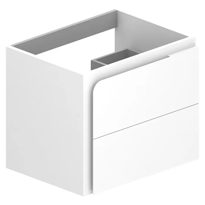 Mueble bajo de lavabo Caracas - L x An x Al: 45 x 60 x 50 cm, Blanco - Mueble de baño blanco con dos cajones y compartimento abierto para lavabo. Estilo moderno con bordes redondeados para un baño elegante.