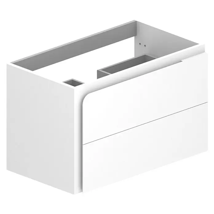 Mueble bajo de lavabo Caracas - L x An x Al: 45 x 80 x 50 cm, Blanco - Esta imagen muestra un mueble de lavabo blanco con dos cajones, una solución de almacenamiento elegante y moderna para baños.
