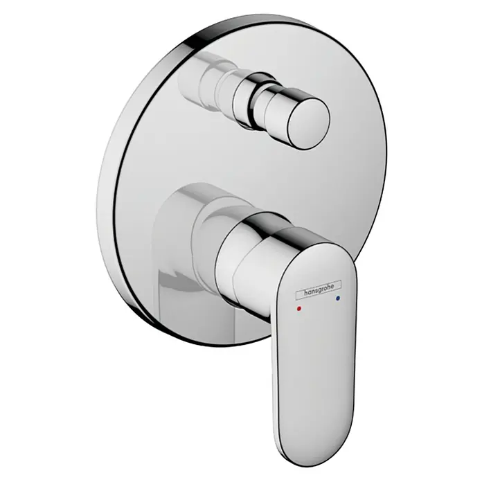 Hansgrohe Vernis Blend UP-Badewannenarmatur - Chrom, Glänzend - Hansgrohe Unterputz-Thermostatarmatur mit präziser Temperaturregelung & elegantem Chrom-Design für moderne Badezimmer.