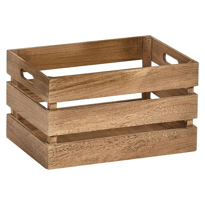 Zeller Present Holzkiste - L x B x H: 35 x 25 x 20 cm, Braun - Holzkiste mit Griffen, ideal zur Aufbewahrung und Organisation von Gegenständen. Die natürliche Holzmaserung verleiht einen rustikalen Charme.