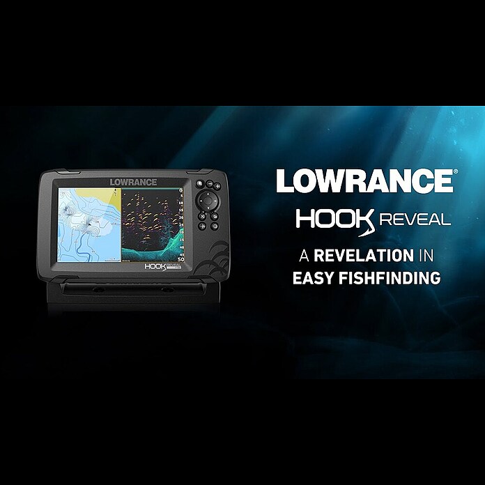 Lowrance Fishfinder Hook Reveal 5 Splitshot (Geber: Reveal 83/200 HDI-Geber, Bildschirmtyp: 5″/127 mm Solar Max Display) | BAUHAUS