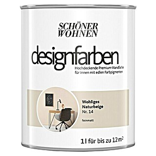 SCHÖNER WOHNEN-Farbe Wandfarbe Designfarbe (Wohliges Naturbeige, Matt, 1 l, Konservierungsmittelfrei)