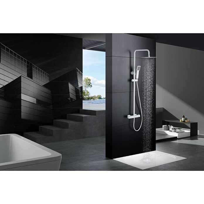 Imex Art Sistema de ducha (Grifo termostático, Blanco) | BAUHAUS