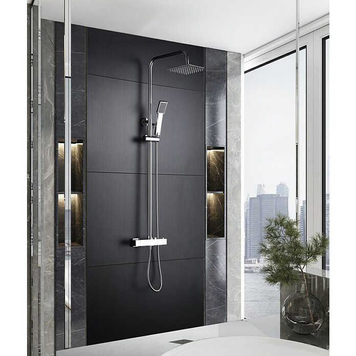 Imex Art Sistema de ducha (Grifo termostático, Cromo) | BAUHAUS